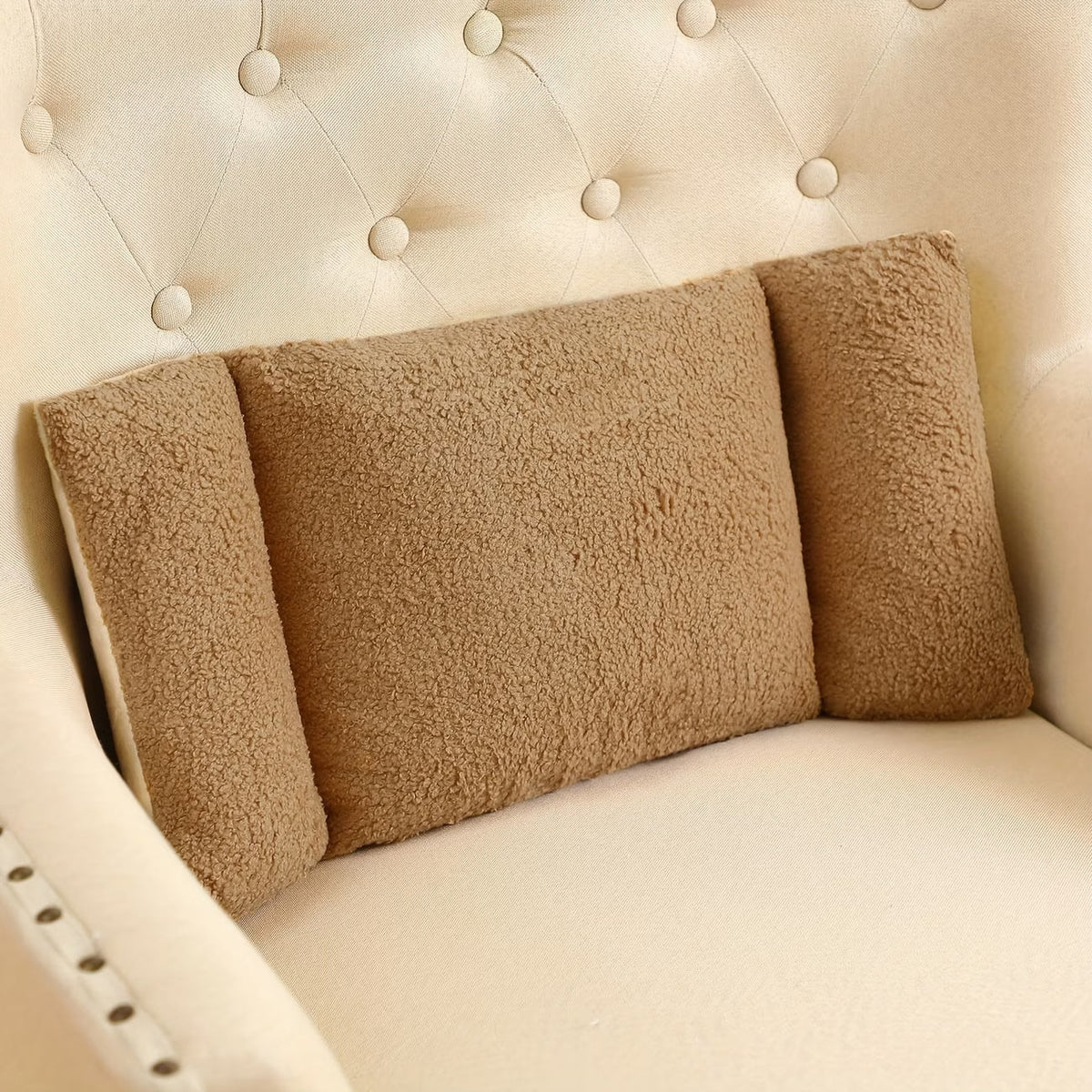 Sherpa Lumbar Pillow – Soft Back Support Cushion for Office Chair, Car & Sofa, 5 Colours