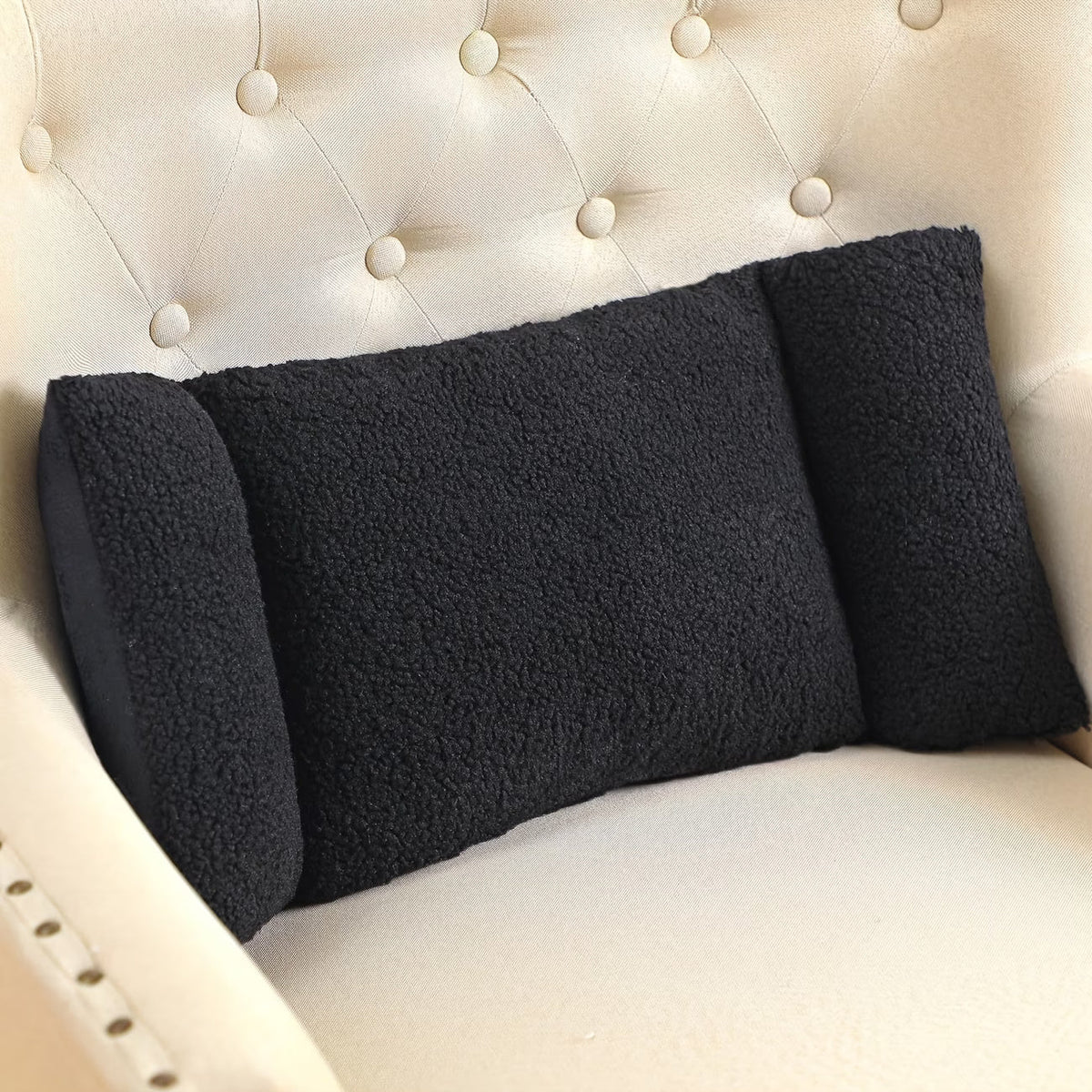 Sherpa Lumbar Pillow – Soft Back Support Cushion for Office Chair, Car & Sofa, 5 Colours