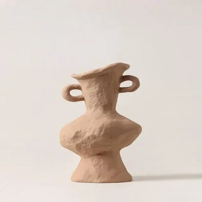 Textured Sculptural Vase – Decorative Table Vase, Burgundy, Grey, Beige, Terracotta or Set of 3