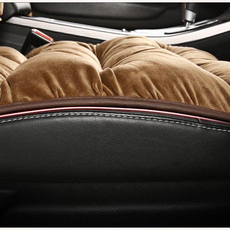 Car Seat Cushion – Quilted Plush Front Seat Cover with Headrest, Soft & Breathable, 4 Colours
