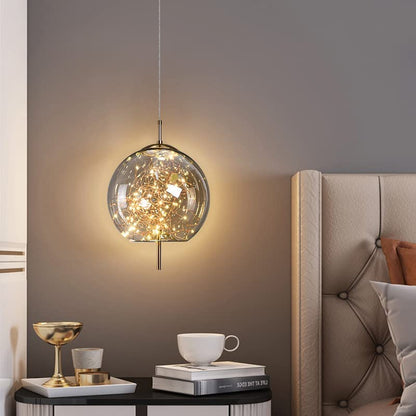 Smoked Glass Pendant Light – Amber or Grey Smoke LED Pendant, 4 Shapes, Adjustable Cord