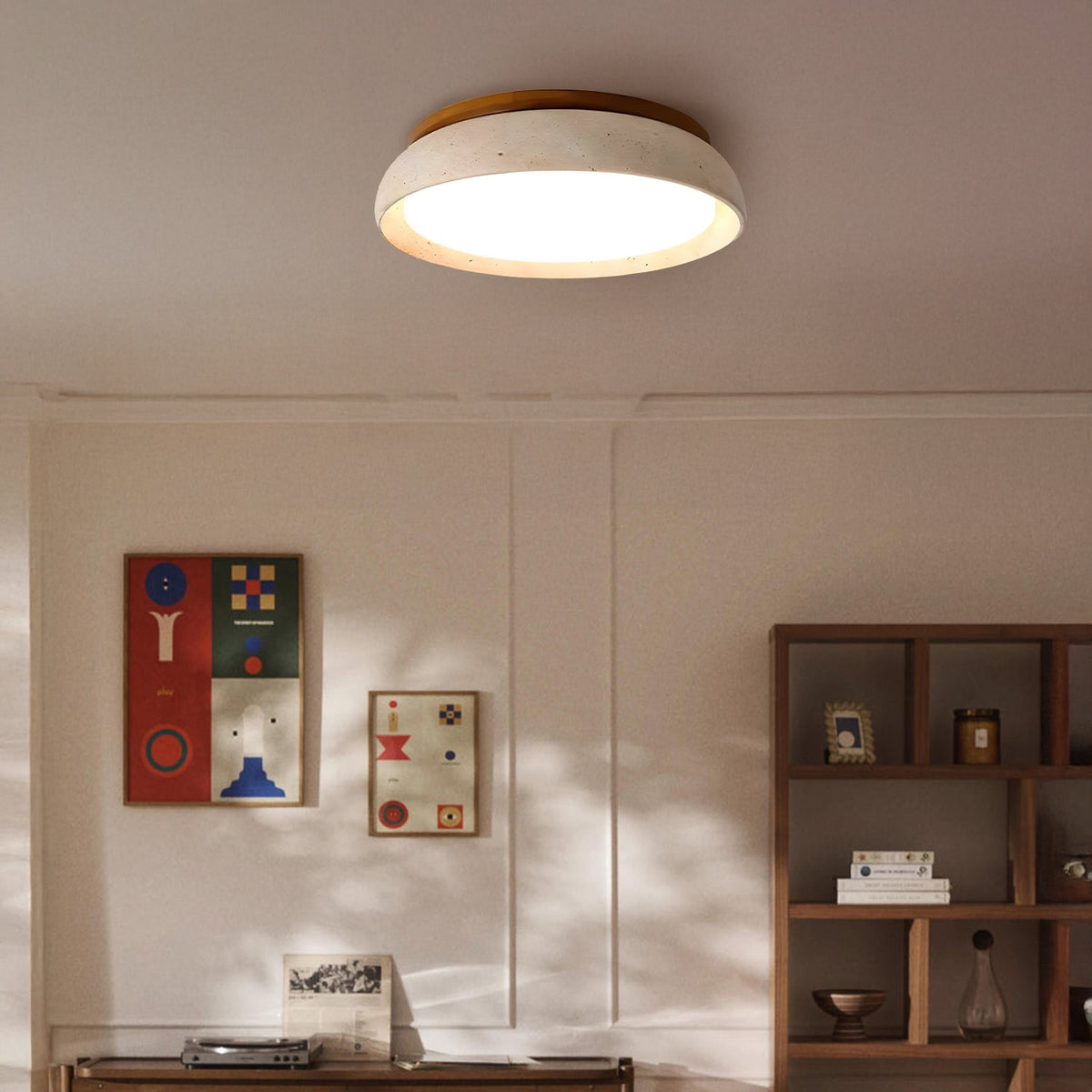 Modern Scandinavian Travertine Ceiling Light