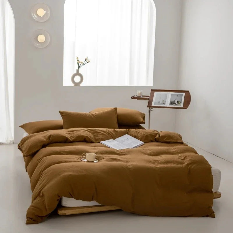 Duvet Cover Set – Plain Quilt Cover & Pillowcases, Single to King, 18 Colours