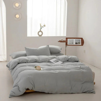 Duvet Cover Set – Plain Quilt Cover & Pillowcases, Single to King, 18 Colours