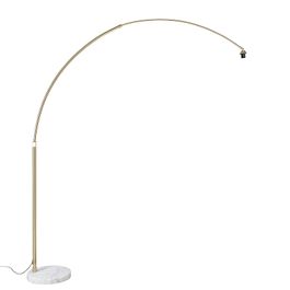 Arc Lamp Brass with White Marble Base Adjustable - XXL