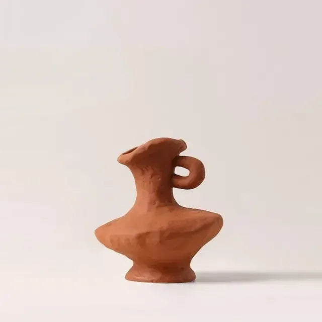 Textured Sculptural Vase – Decorative Table Vase, Burgundy, Grey, Beige, Terracotta or Set of 3