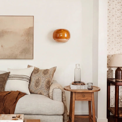 Coloured Glass Wall Light – Modern Sconce, Orange, Green, Blush, Burgundy, Yellow or Grey