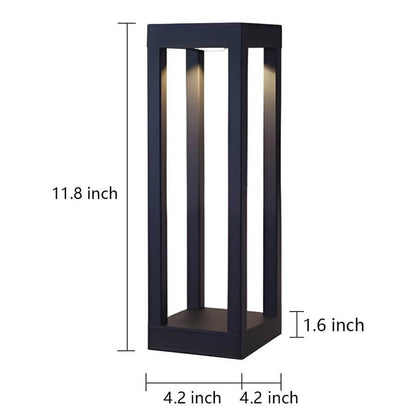 LED Bollard Garden Light Black Aluminum Garden Landscape Light