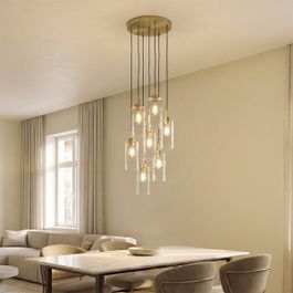 Art Deco Pendant Light Gold with Glass 7-Light - Laura