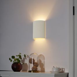 Scandinavian Wall Lamp Beige Oval - Plaster