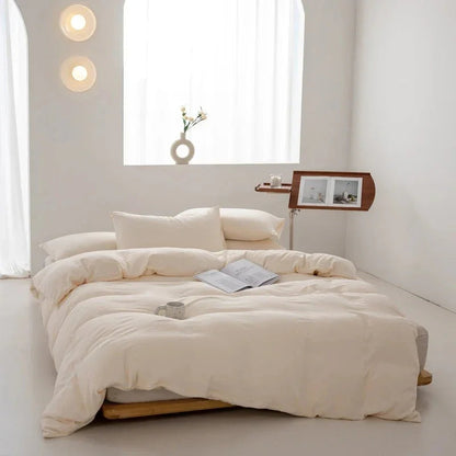 Duvet Cover Set – Plain Quilt Cover & Pillowcases, Single to King, 18 Colours