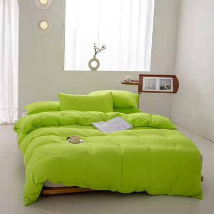 Duvet Cover Set – Plain Quilt Cover & Pillowcases, Single to King, 18 Colours