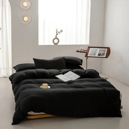 Duvet Cover Set – Plain Quilt Cover & Pillowcases, Single to King, 18 Colours