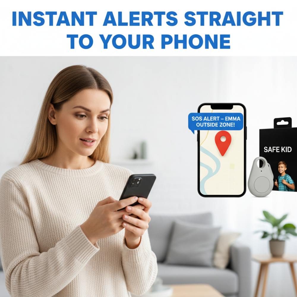 Children’s Waterproof GPS Tracker with Real-Time Location & SOS Alarm | Small, Light, Carrying Case and Security Features | Sansoti