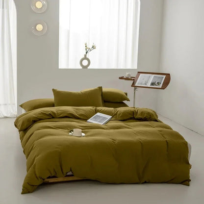 Duvet Cover Set – Plain Quilt Cover & Pillowcases, Single to King, 18 Colours