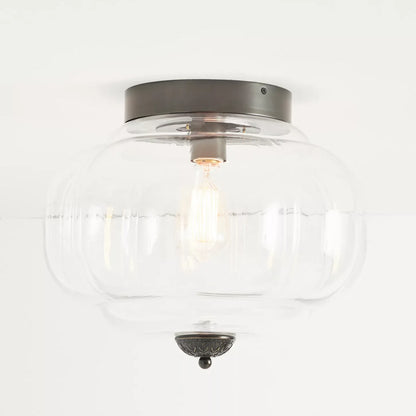 Lumi Vintage Milk Glass Semi Flush Mount Eloise Ceiling Light