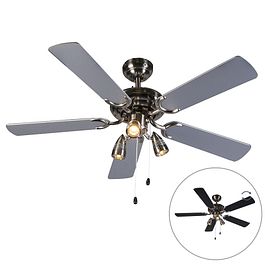 Ceiling Fan Steel 110cm 3-Lights with Pull Cord - Mistral