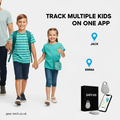 Children’s Waterproof GPS Tracker with Real-Time Location & SOS Alarm | Small, Light, Carrying Case and Security Features | Sansoti