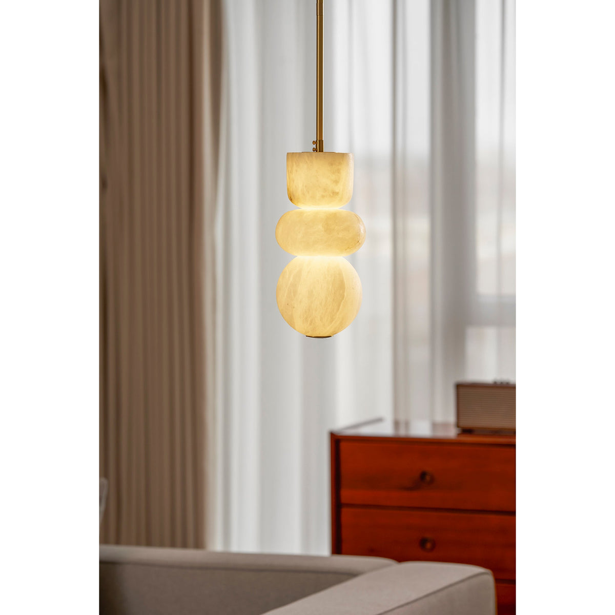Alabaster Totem Pendant Lamp