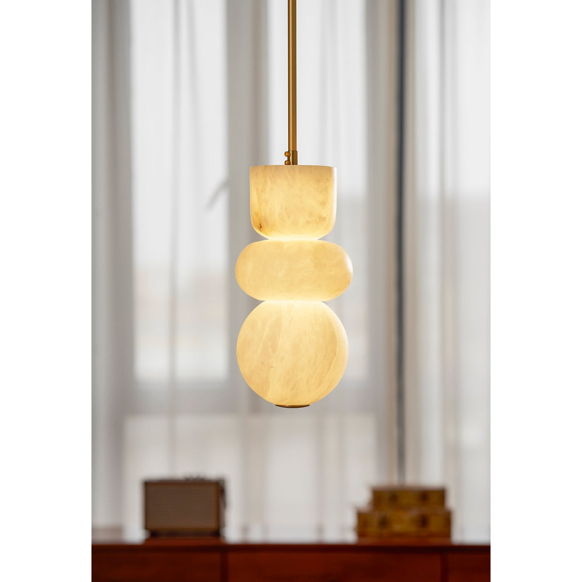 Alabaster Totem Pendant Lamp