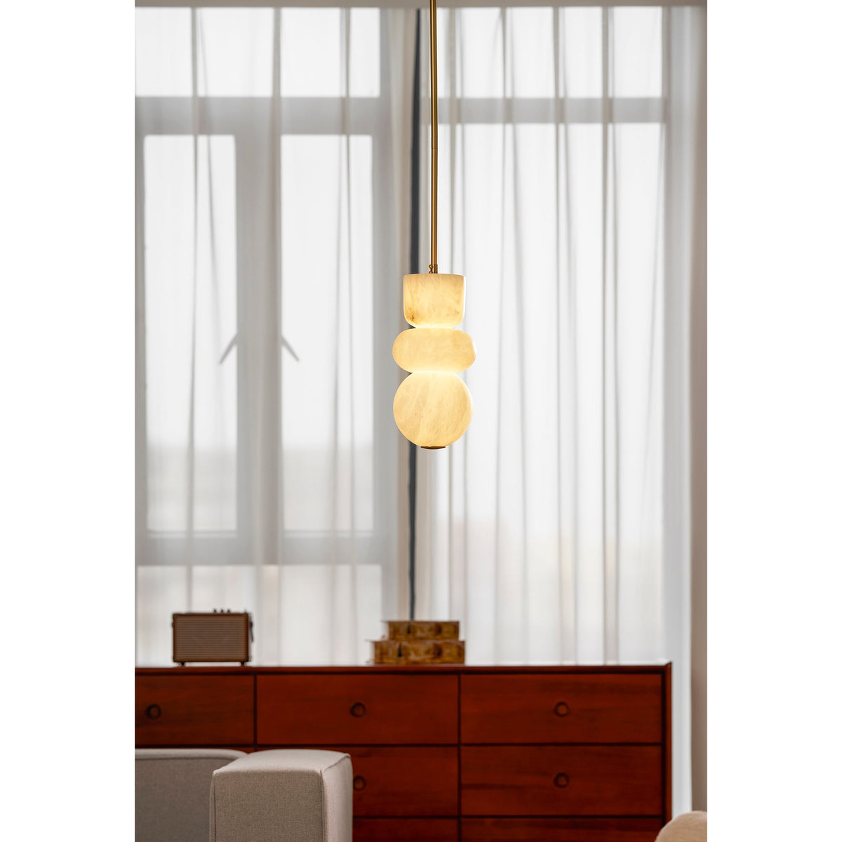 Alabaster Totem Pendant Lamp