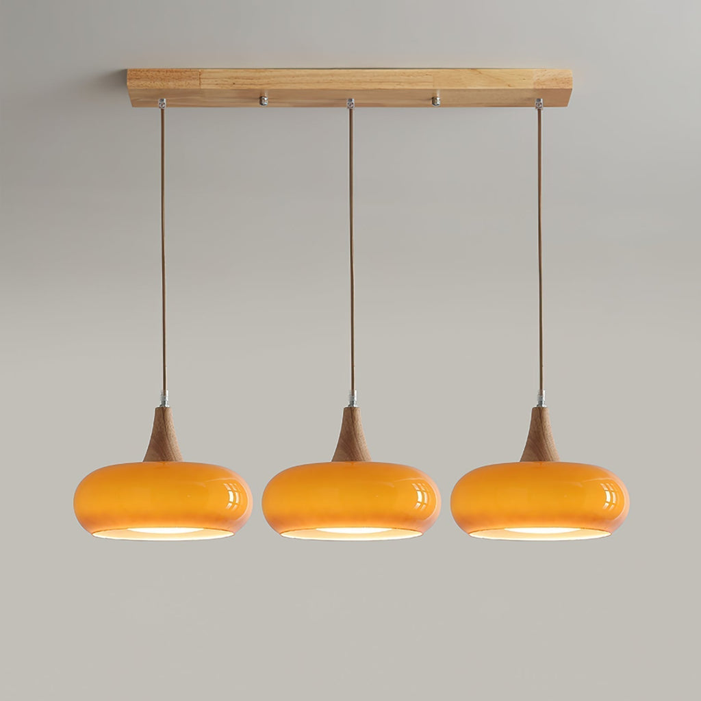 Practical cozy warm colorful glass pendant lamp for home interiors