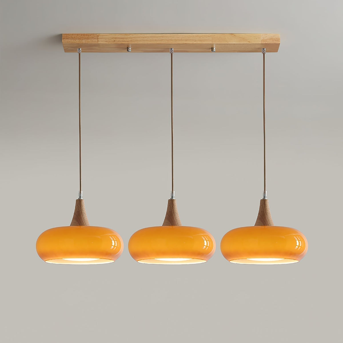 Practical cozy warm colorful glass pendant lamp for home interiors