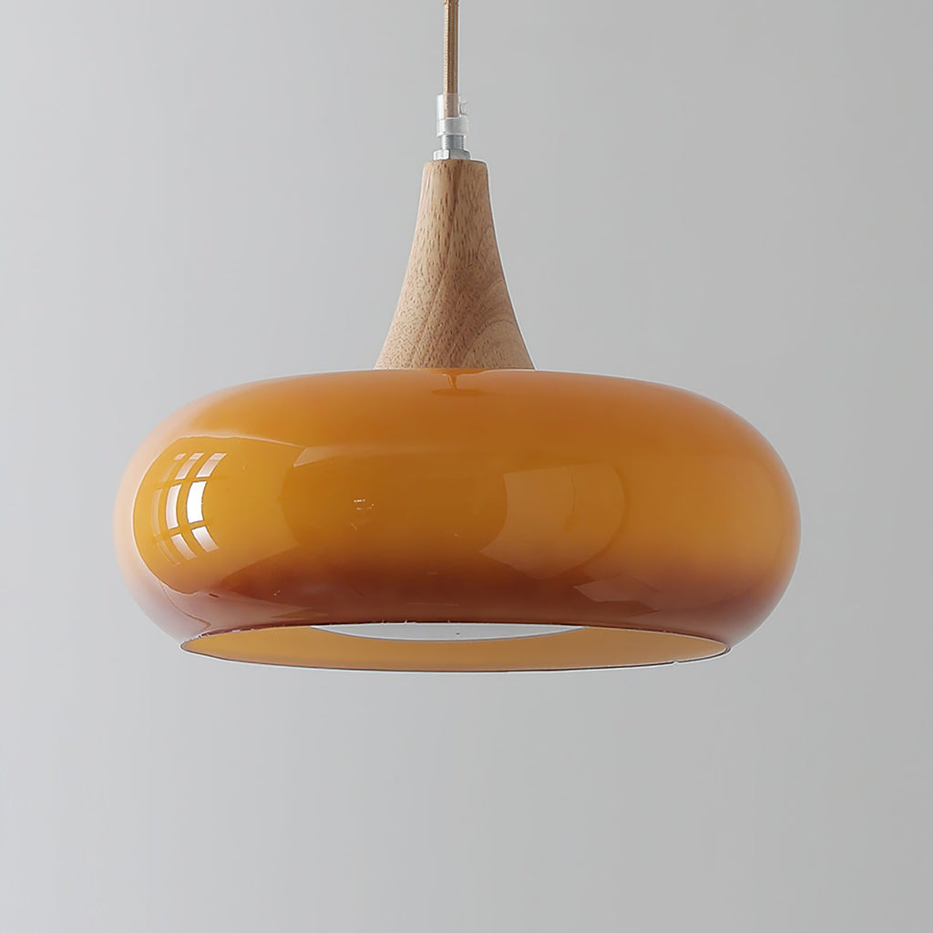 Practical cozy warm colorful glass pendant lamp for home interiors