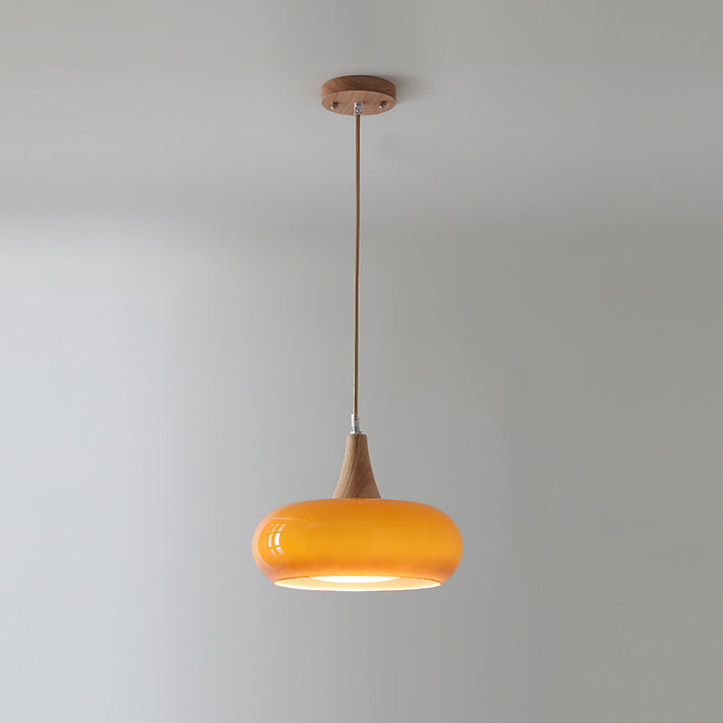 Practical cozy warm colorful glass pendant lamp for home interiors