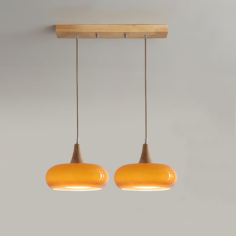 Practical cozy warm colorful glass pendant lamp for home interiors