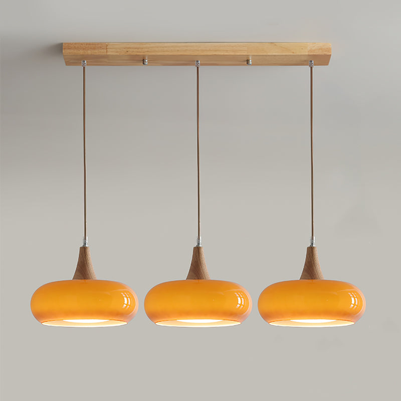 Practical cozy warm colorful glass pendant lamp for home interiors