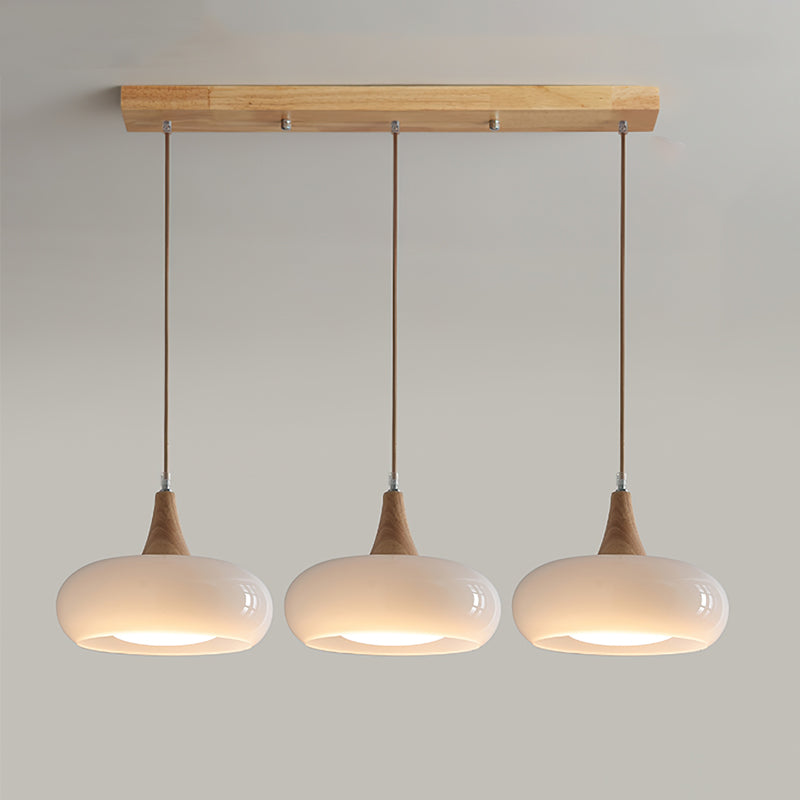 Practical cozy warm colorful glass pendant lamp for home interiors