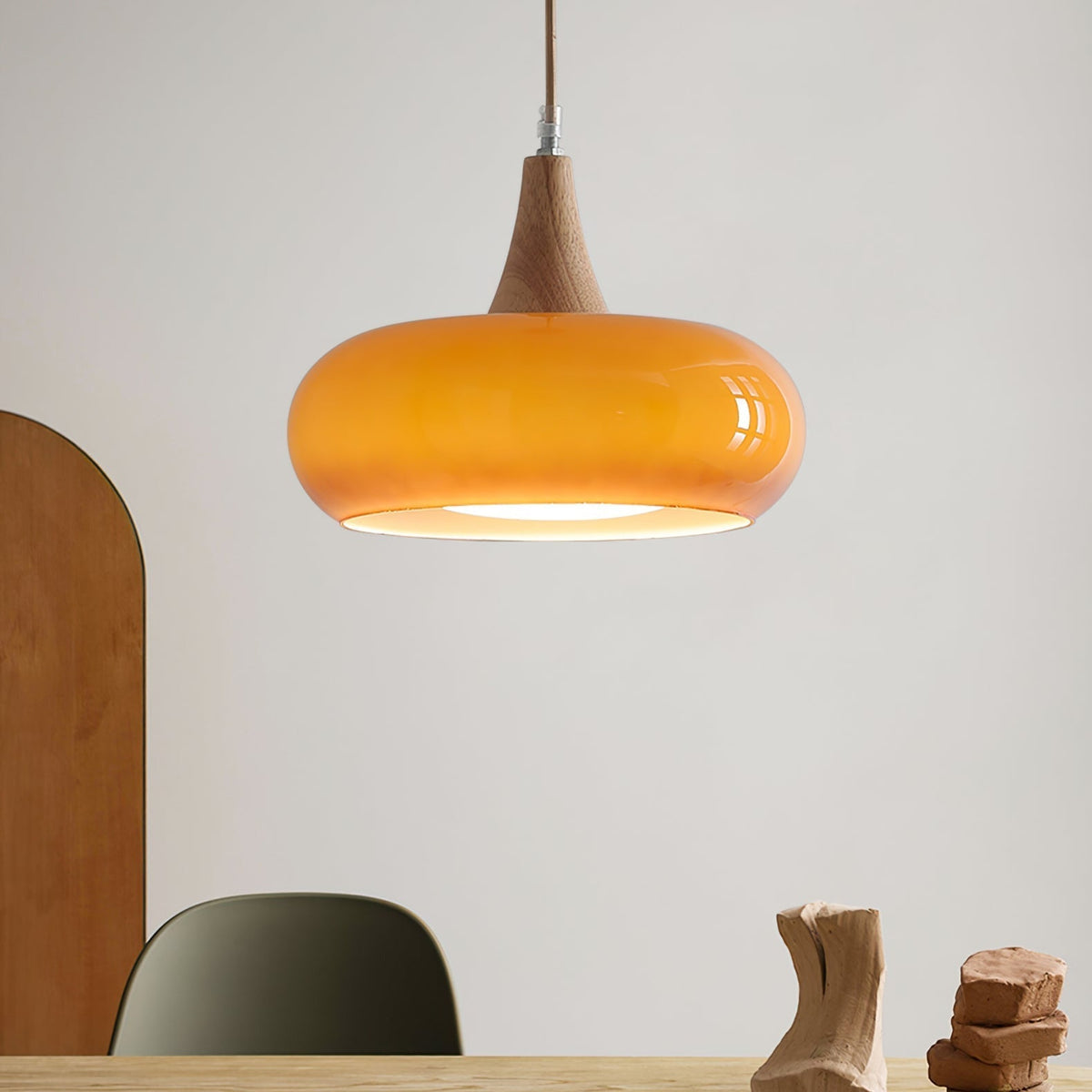 Coloured Glass Pendant Light - Hanging Lamp