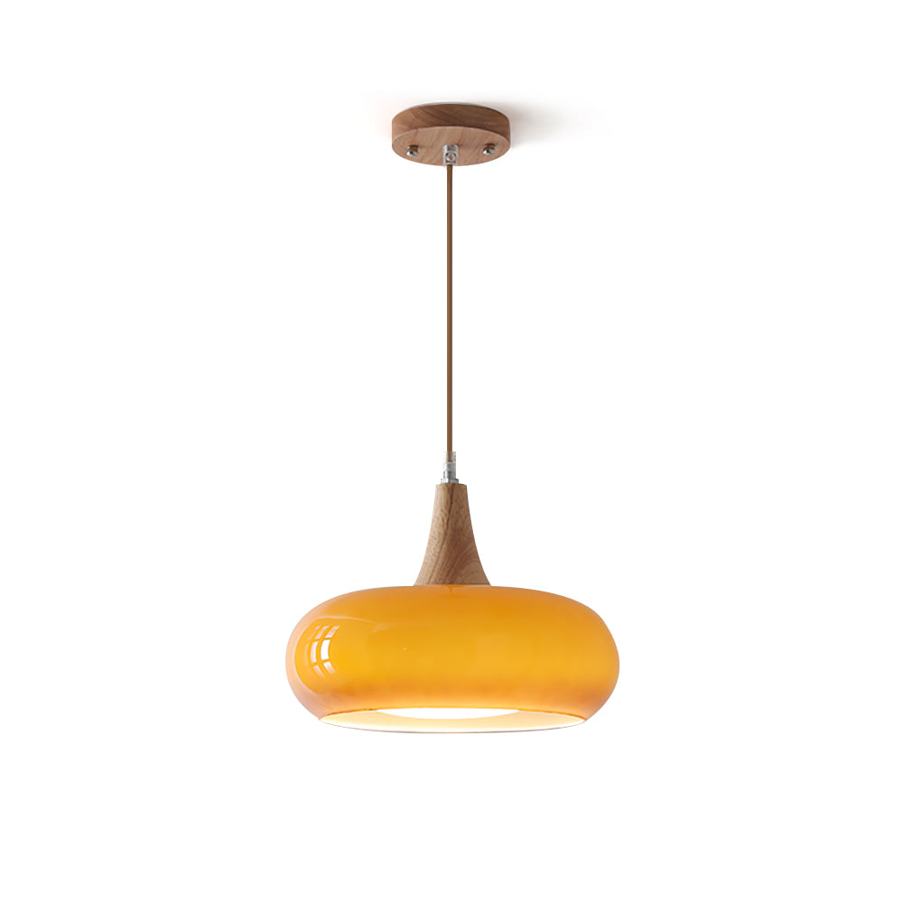 Practical cozy warm colorful glass pendant lamp for home interiors