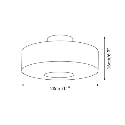 Amber Glass Ceiling Light – Mid-Century Flush Light, 20, 28 or 38cm, Chrome & Amber, Dimmable Option