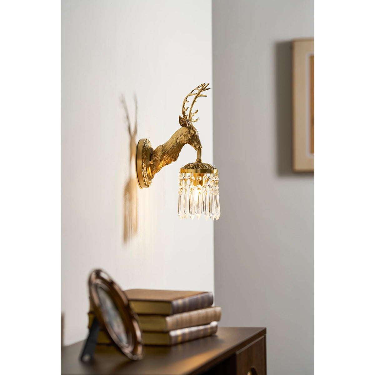 Antler Crystal Wall Lamp
