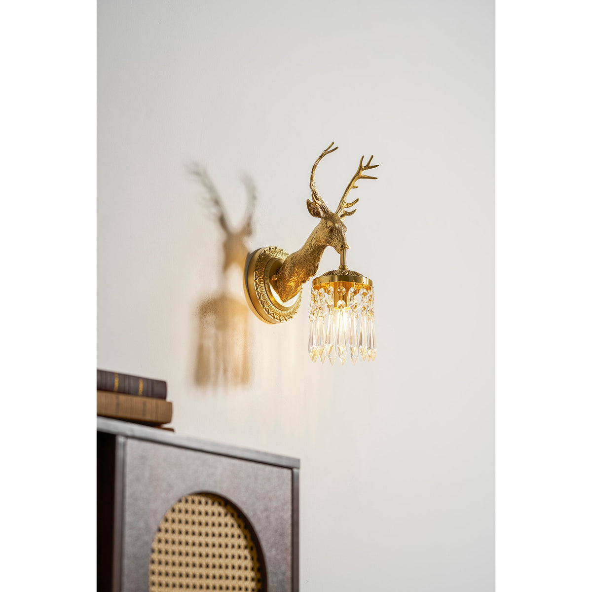 Antler Crystal Wall Lamp