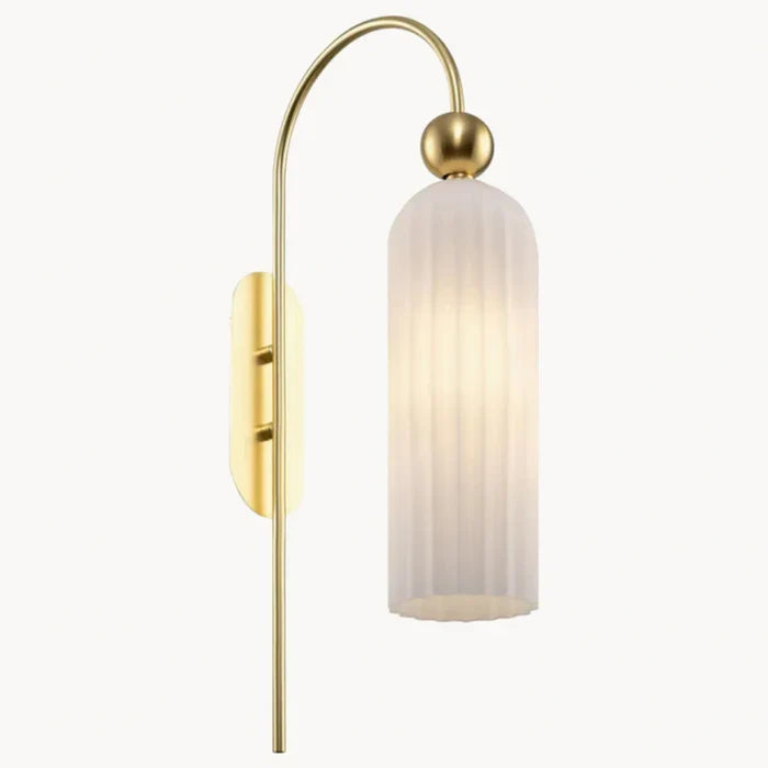 Azura Antique Cylinder Vertical Ribbed Glass Wall Sconce