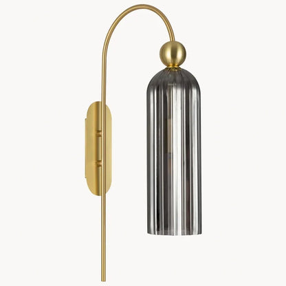 Azura Antique Cylinder Vertical Ribbed Glass Wall Sconce