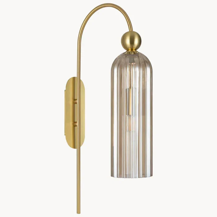 Azura Antique Cylinder Vertical Ribbed Glass Wall Sconce
