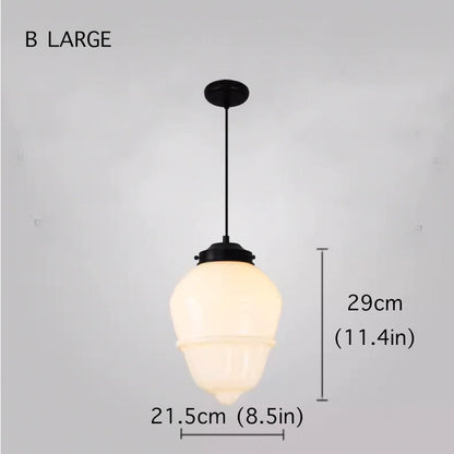 Art Deco Milk Glass Pendant Light