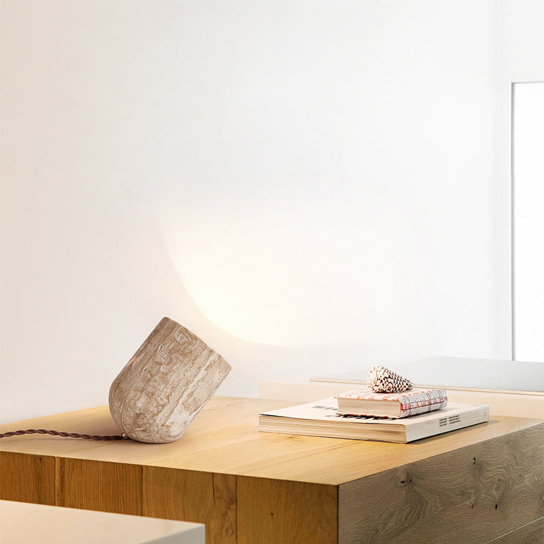 Japanese-style cylindrical table lamp with night light function