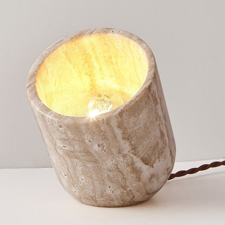 Japanese-style cylindrical table lamp with night light function