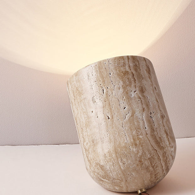 Japanese-style cylindrical table lamp with night light function