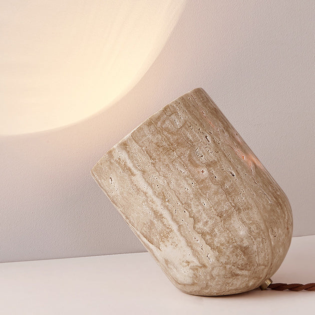 Japanese-style cylindrical table lamp with night light function
