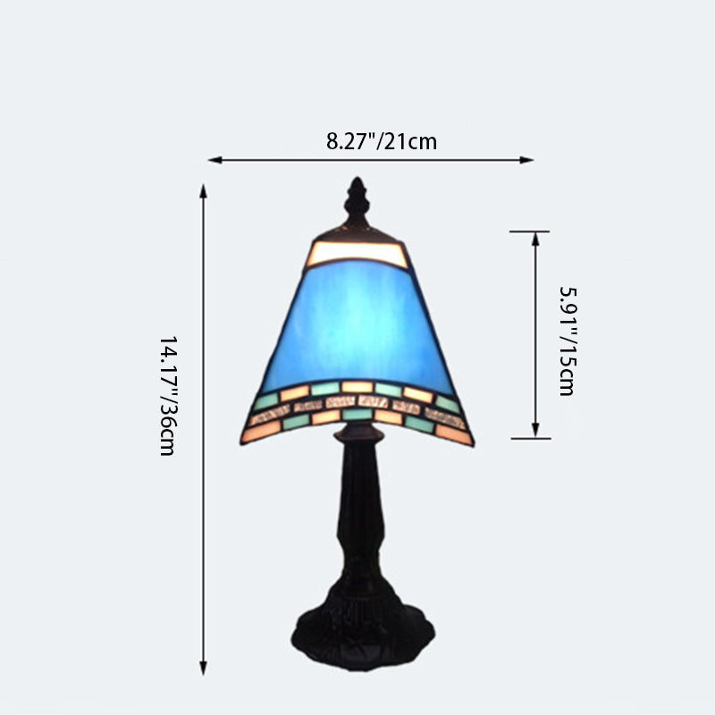 Navy blue night light with glass shade