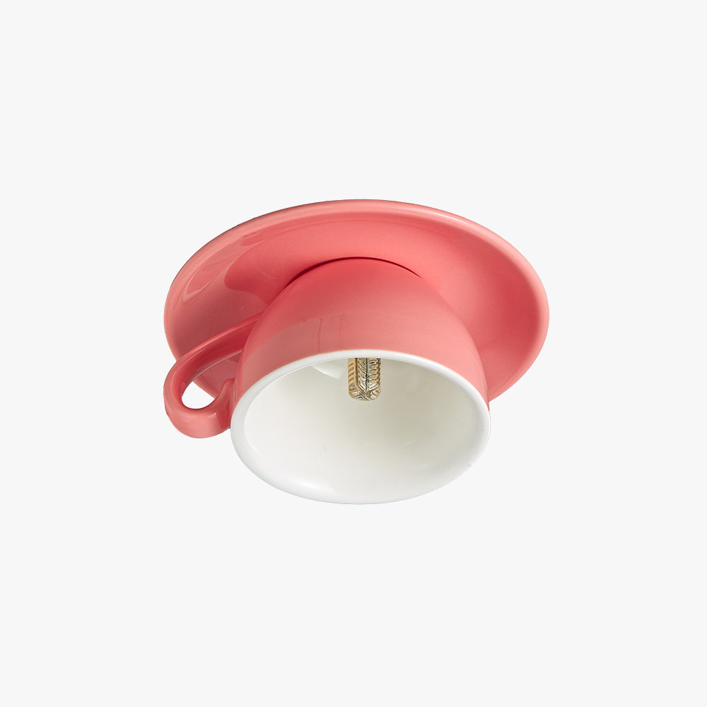 Valentina Modern Coffee Cups Ceramic Flush Ceiling Lighting