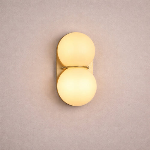 Capella Mid Century Modern Duo Sphere Wall Light Sconce