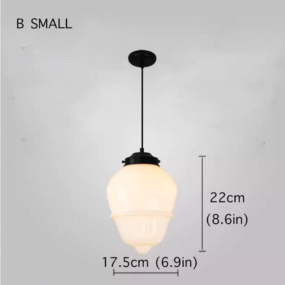 Art Deco Milk Glass Pendant Light