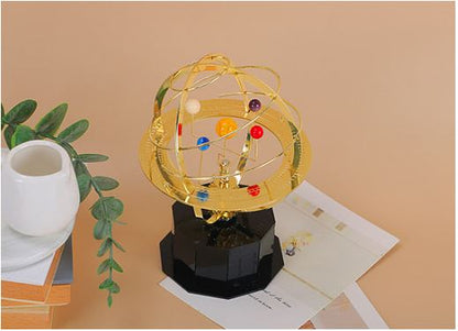 Brass Orrery – Handcrafted Solar System Model, Hand-Turned Planets, Desk Gift for Astronomy Lovers